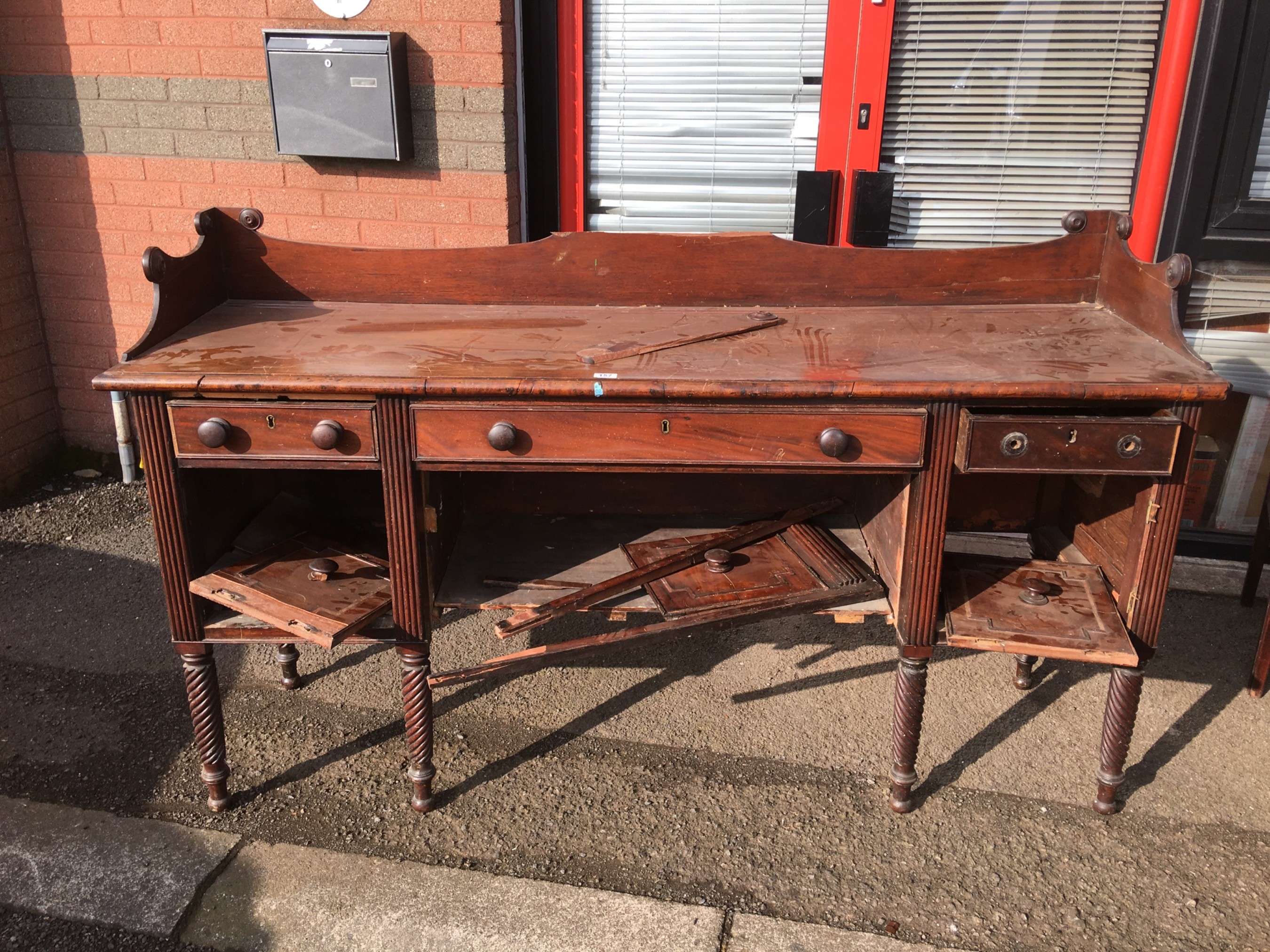 restoration of an irish mahogany sideboard