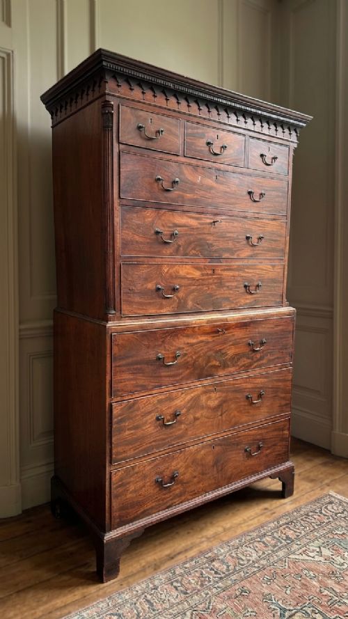 a good george iii mahogany sectrataire chest on chest