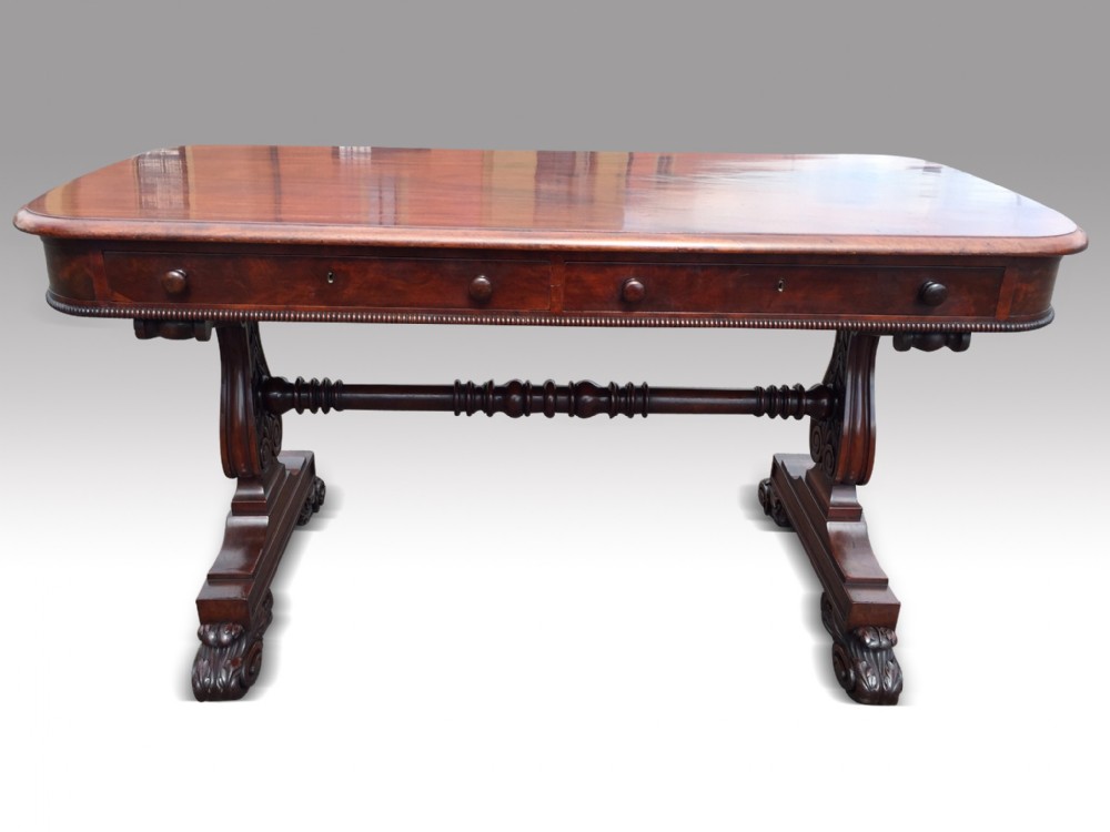 superb early 19th mahogany library or writing table by williams gibton irish