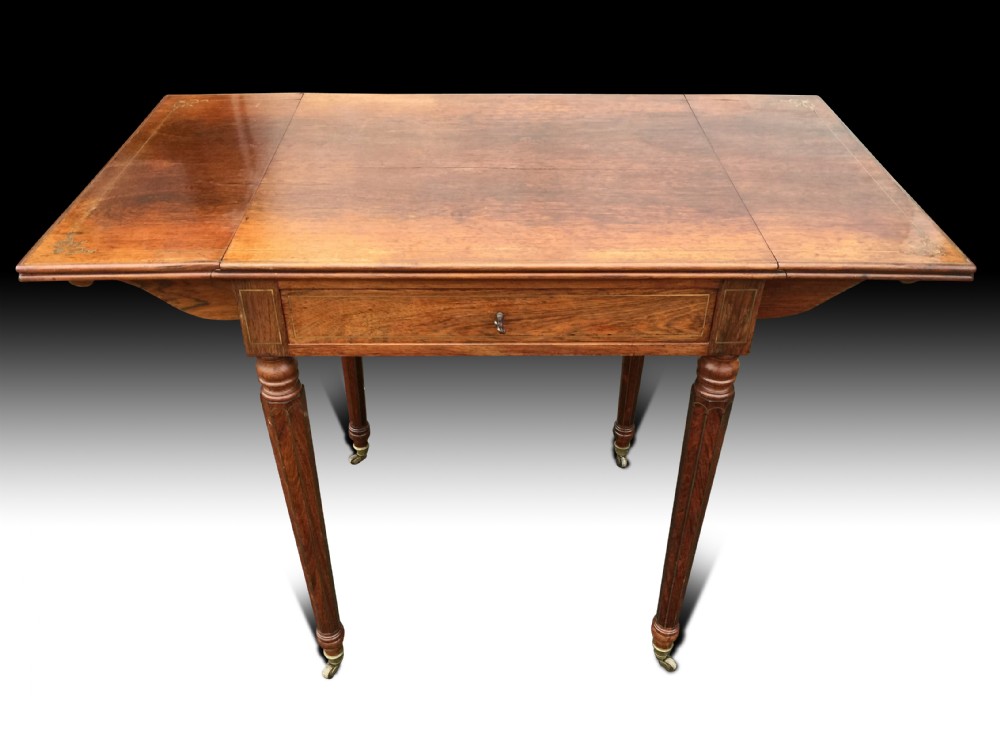 superb quality regency rosewood brass inlaid dropleaf table