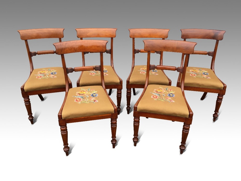 fine 6 of six william iv mahogany dining chairs