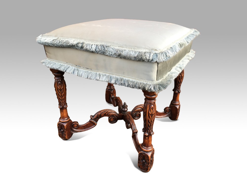 a fine 18th century style walnut stool