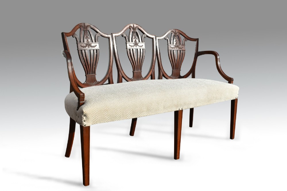 an attractive tripple chair back hepplewhite settee