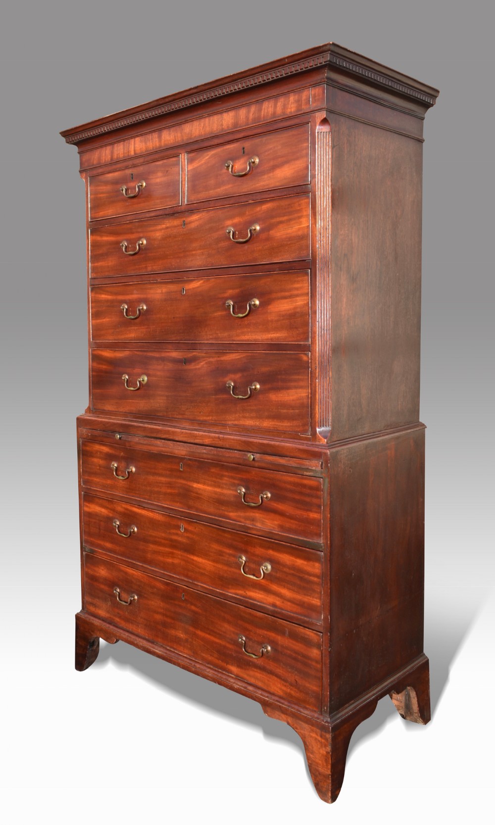 a fine chippendale period mahogany tallboy chest on chest