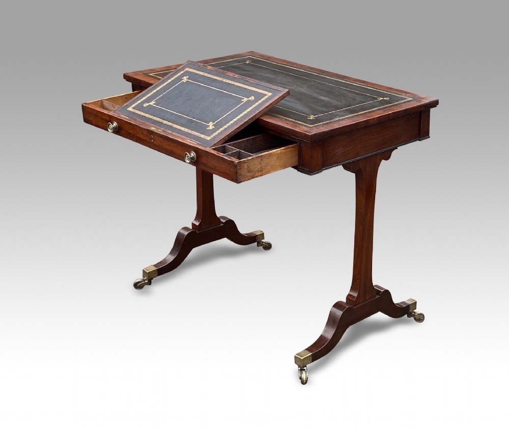 a fine regency mahogany ebony writing table in the manner of marsh tatham
