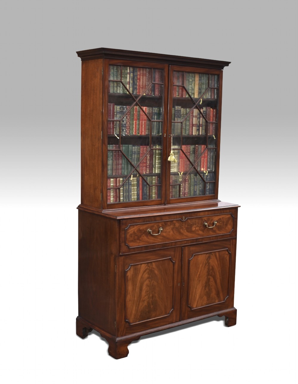 a fine chippendale period mahogany secretaire bookcase