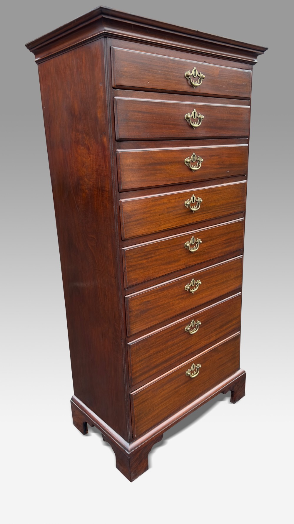 a superb mid 18th c irish mahogany tallboy chest