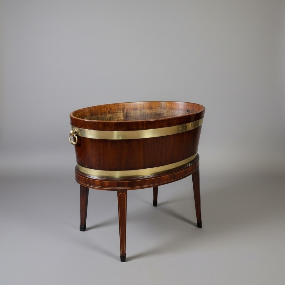 george iii mahogany inlaid oval wine cooler